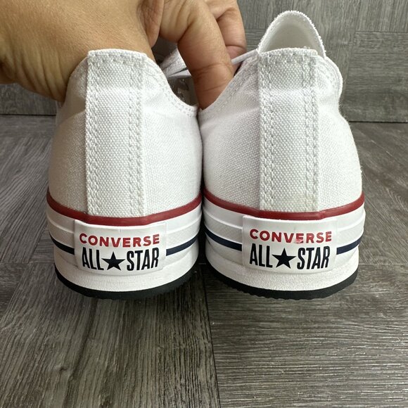 Converse CTAS Lift Low Youth 5.5/Women's size 7 White Canvas Shoes - Picture 6 of 8
